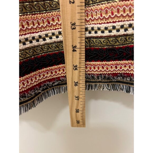 Chicos Reba Womens Red Cardigan With Tribal Embroidered Trim & Open Front - Picture 12 of 13